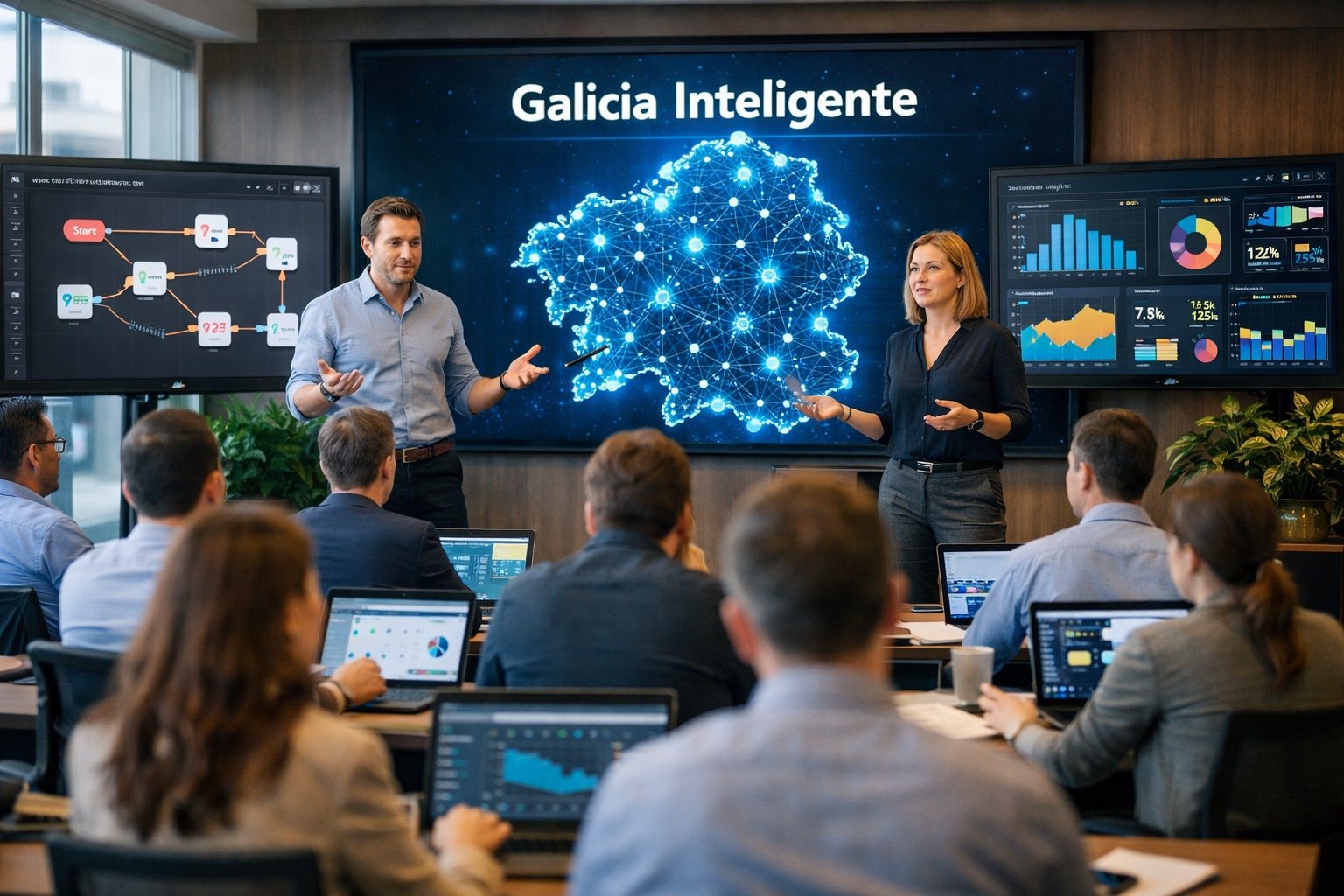 Sesión de trabajo sobre inteligencia artificial aplicada